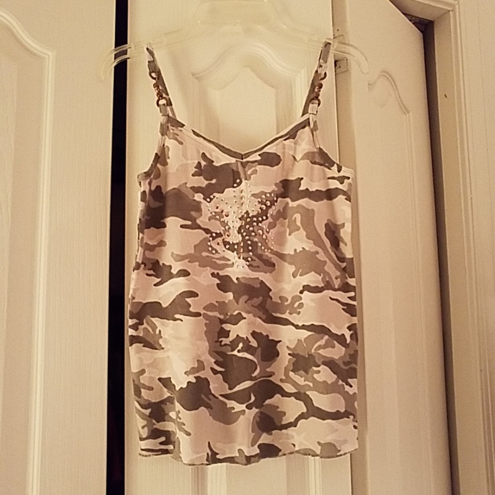 Studded Camo Tank Top